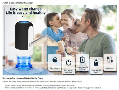 Rechargeable 5 Gallon Water Dispenser Pump 💧🔋