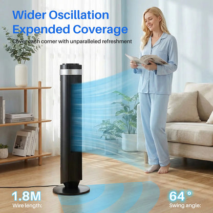 Silent Bladeless Tower Fan w/ Timer & Auto Mode 🌬️🏠