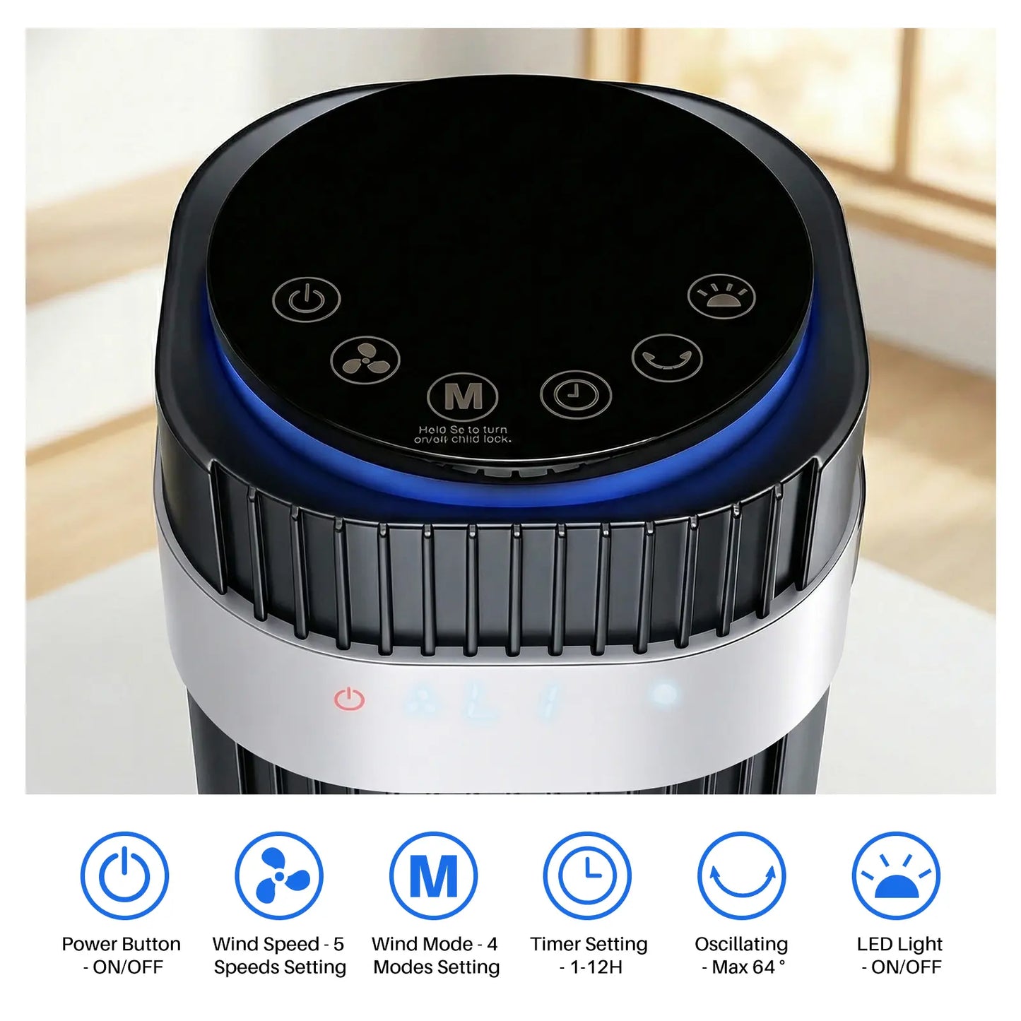 Silent Bladeless Tower Fan w/ Timer & Auto Mode 🌬️🏠