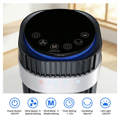 Silent Bladeless Tower Fan w/ Timer & Auto Mode 🌬️🏠